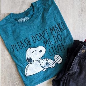 Peanuts Snoopy Men's Graphic Tee, Teal, Size Medium